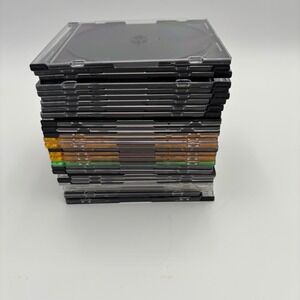 Unbranded CD Jewel Cases Lot of 26 Multicolor Good Replacement Storage Storage